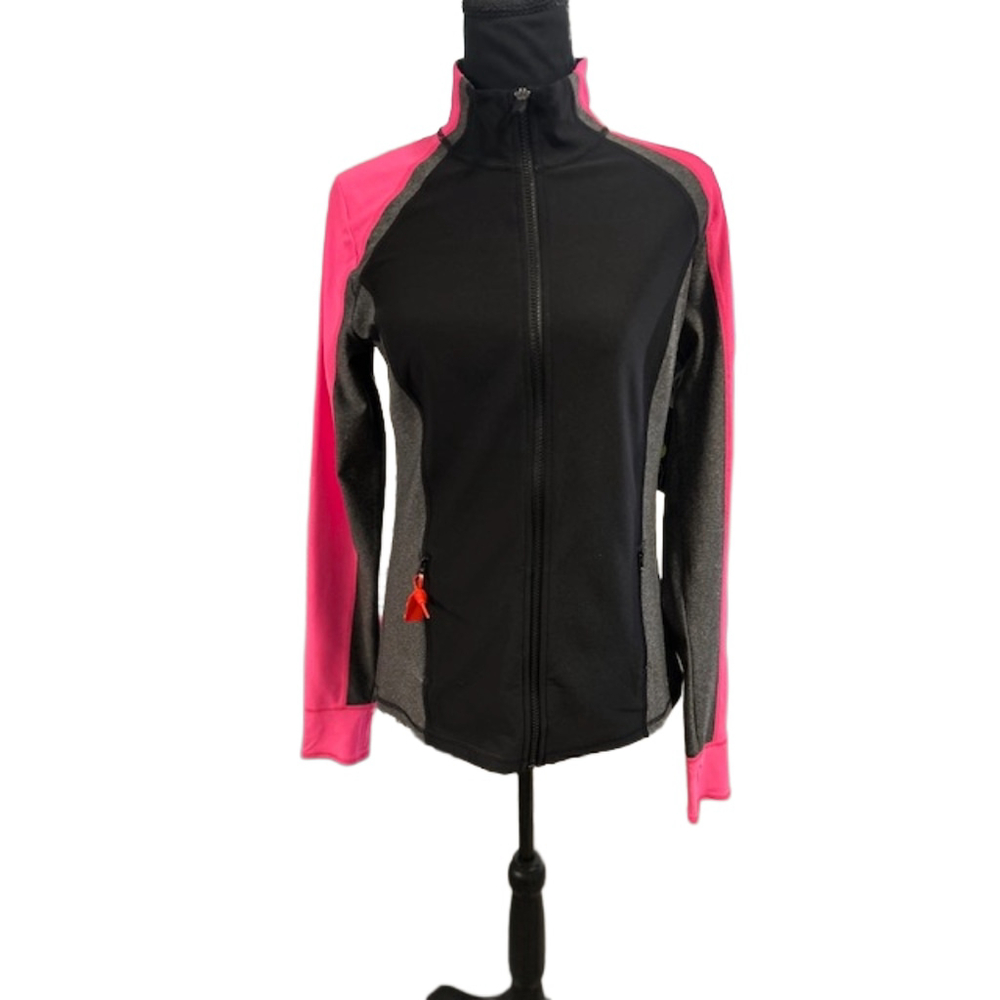 NWT Women's Xersion Jacket Size S Black Gray Pink Slim Fit